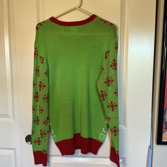 The Grinch Ugly Christmas Sweater UCS Striped Holiday Ribbed Knit Men's Size L - Picture 5 of 6